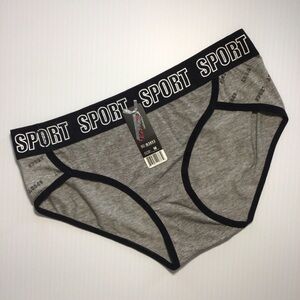 Vision Intimate Gray and Black SPORT Panties Underwear - Size Medium